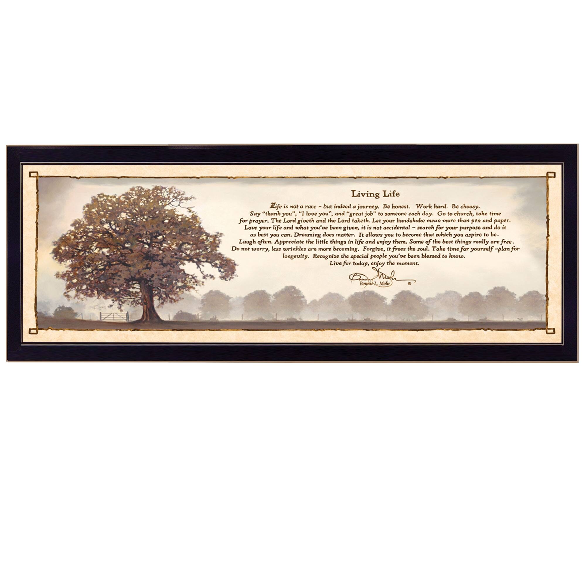 TrendyDecor4U Contemporary "Living Life" Framed Print Wall Art by